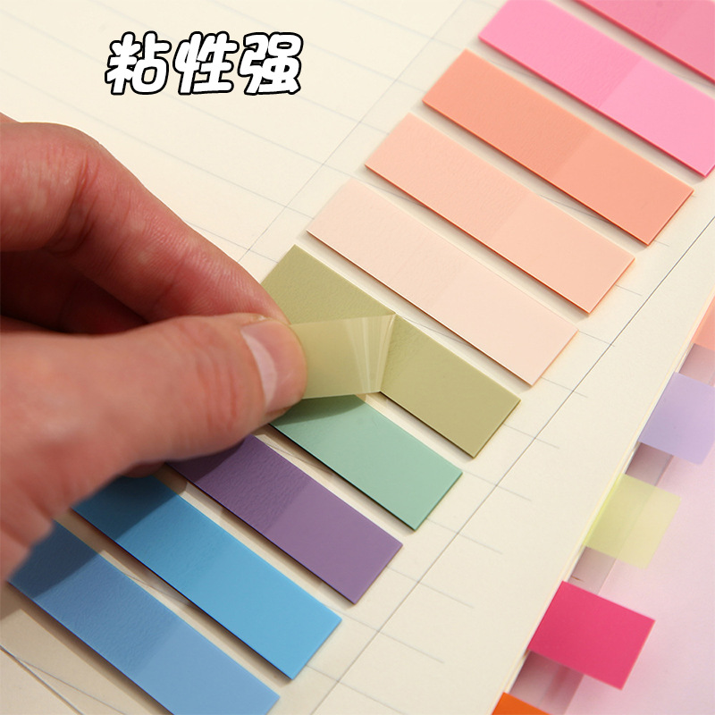Morandi Color Post-it Notes Transparent Cute Color Index Stickers Wrong Key Markers PET Post-it Stickers Wholesale