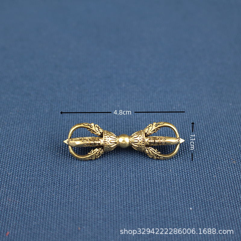 Xizang Secret Teach Instrument Handmade Brass Five-strand King Kong Magic Pestle Ornaments Old Crafts Nepal Instrument