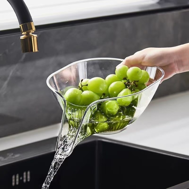 Wholesale vegetable washing basin draining basket household kitchen living room new fruit washing fruit basket draining basin bowl blanching rice washing