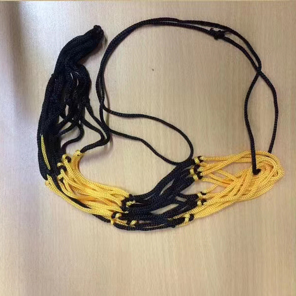 Black and yellow ball pocket basketball net thick nylon thread pure hand-woven ball Net Solid Portable Universal