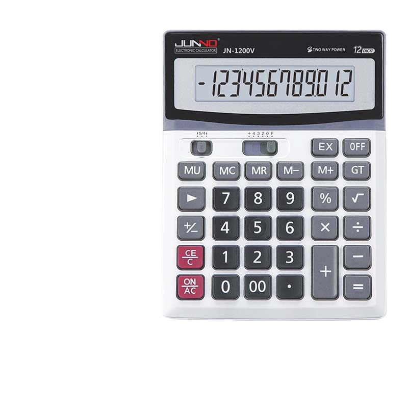 1200V Large Screen Dual Power Supply 12 Digit Electronic Desktop Office Tablet Computer Student Calculator Mute