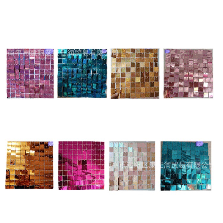 Pneumatic plate pneumatic buckle wedding decoration buckle pneumatic buckle white bottom plate sequin background wall