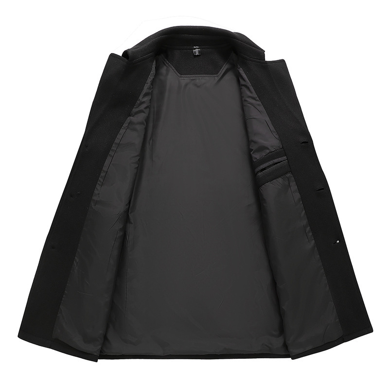 中长款呢子秋冬大码男士胖子加肥加大休闲双面呢子西服外套风衣