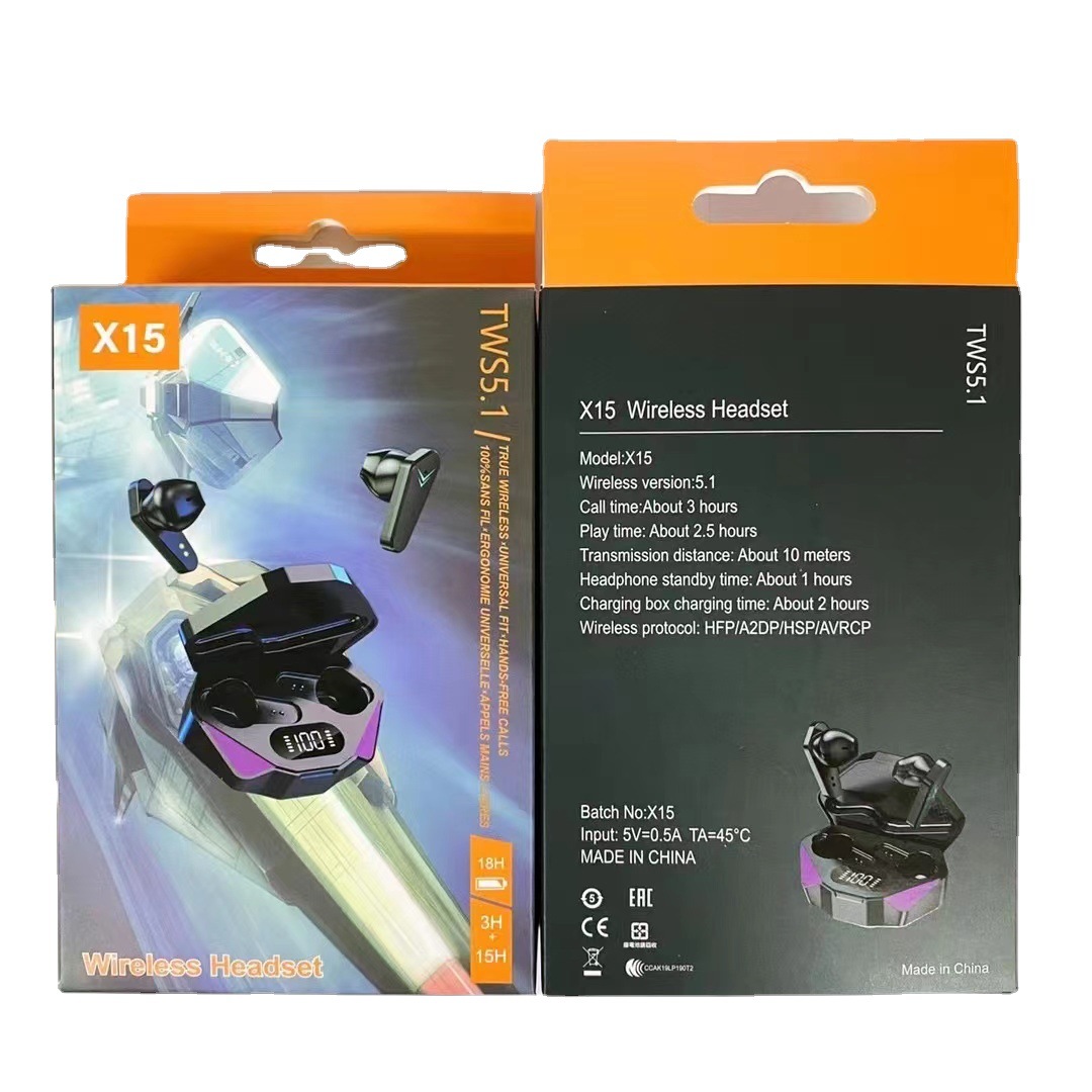 E7S Bluetooth wireless headset A6S packaging box tws sports X15 universal color box gift box packaging box spot
