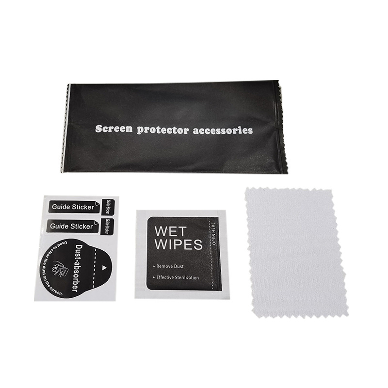 Spot mobile phone tempered film auxiliary film 1+2 tool kit alcohol bag screen cleaning set film three-piece set
