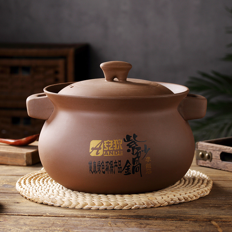 Wholesale Unglazed Uncoated Casserole Household Stew Pot Soup Stew Pot Boiled Chinese Medicine Gas Open Flame High Temperature Resistant Sand