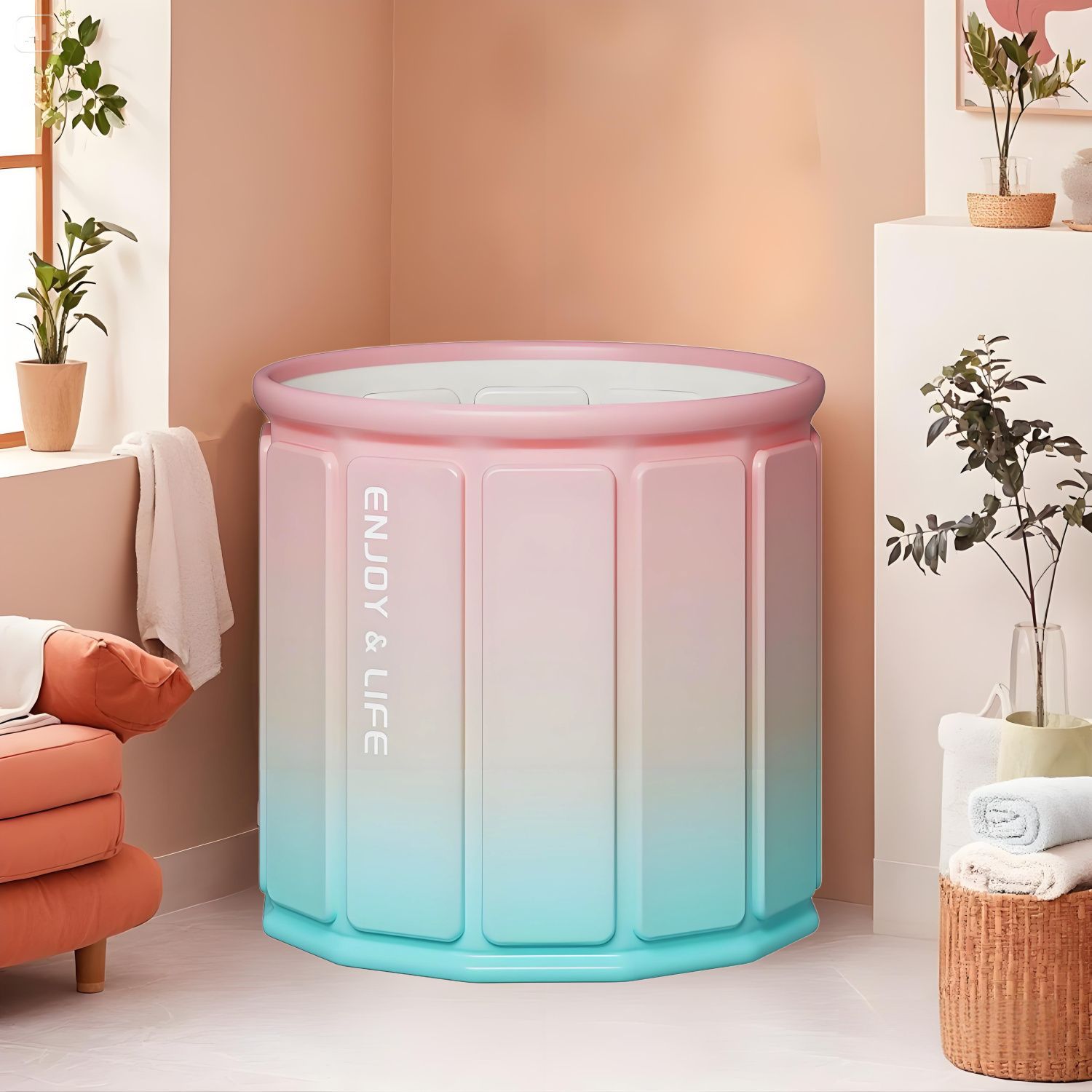 Household Portable No-Installation Bathtub, Large Multi-Layer Thickened Cotton Insulation, Adult-Specific Folding Bath Tub