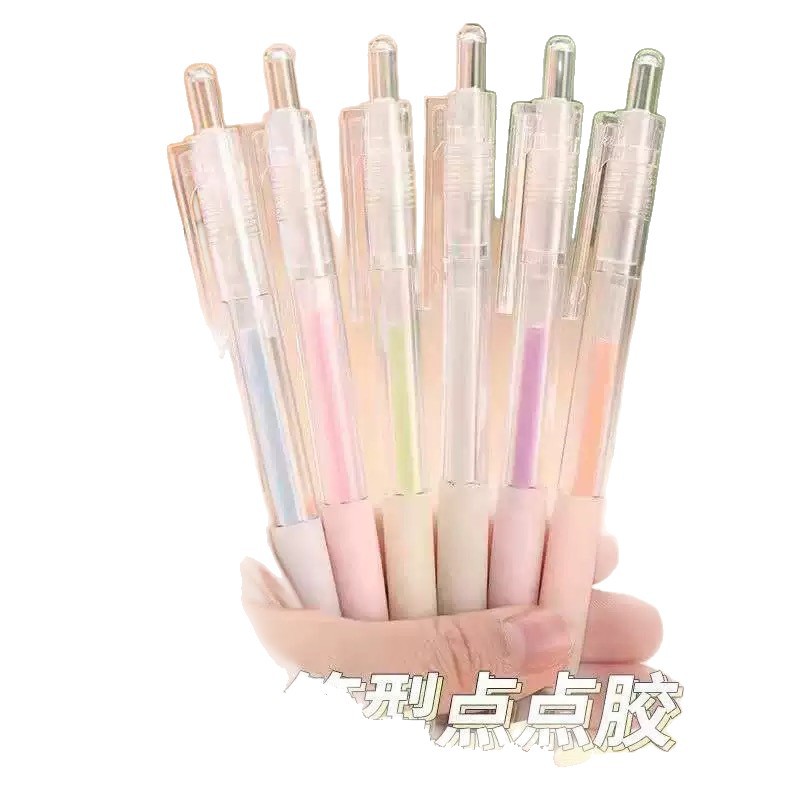 Press-Type Dot Glue Girl's Heart Handbook Tool Glue Double-Sided Glue Film-Forming Dot Glue Pen Tool for Kidsren and Students