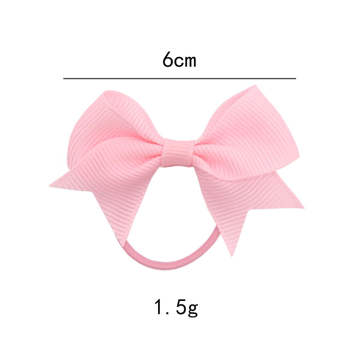 Cross-border 6cm Solid Color Rib with Bow Hair Rope Hair Ring Female Children Swallow Tail Rubber Band Baby Hair Rope Hair Accessories