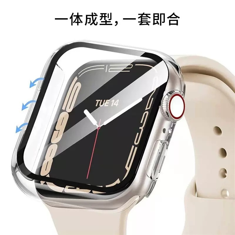 Apple Watch Protective Case Is Suitable for Iwatchs10 Watch Case, Anti-Fall Pc Spray-Coated Tempered Film, S11 Case and Film Integrated