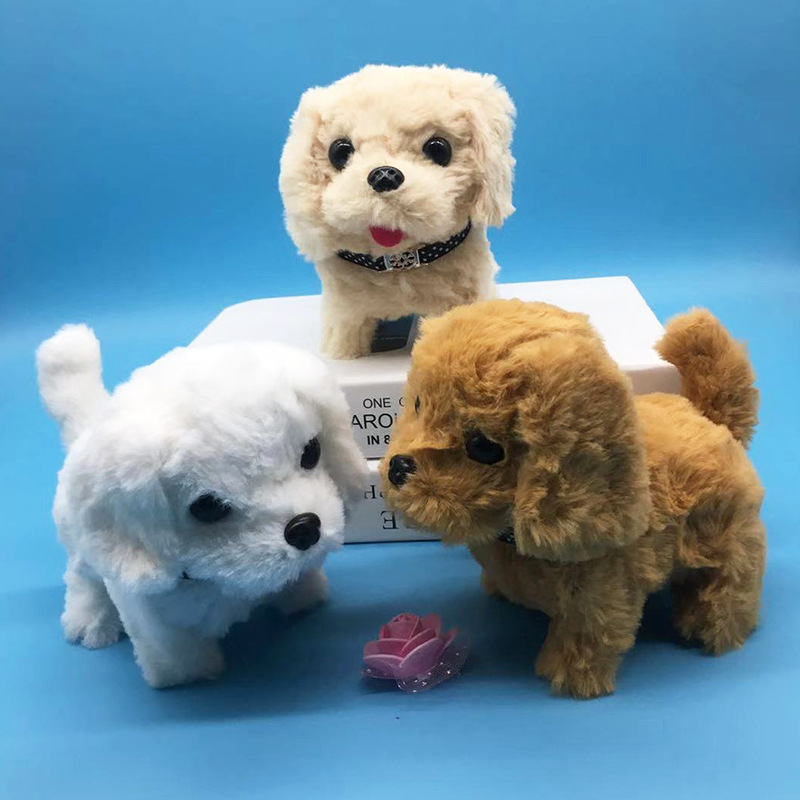 Simulation electric dog plush electric puppy can walk, call, nod, tail, Teddy dog pet children's toy