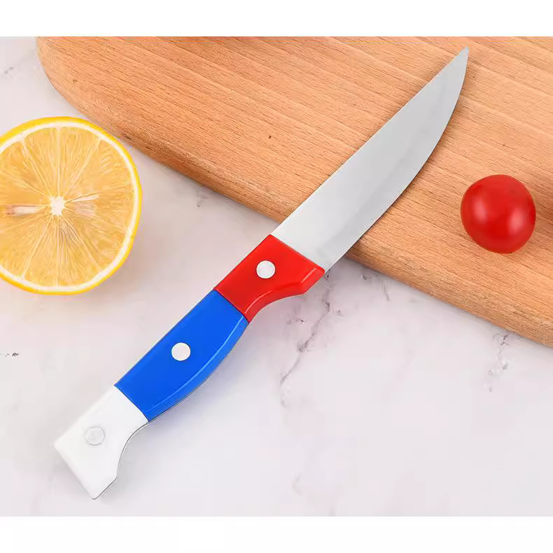 Factory Wholesale Three-Color Fruit Knife Cross-Border Foreign Trade Southeast Asia Knife Set Kitchen Peeling Outdoor Barbecue Western Food Knife
