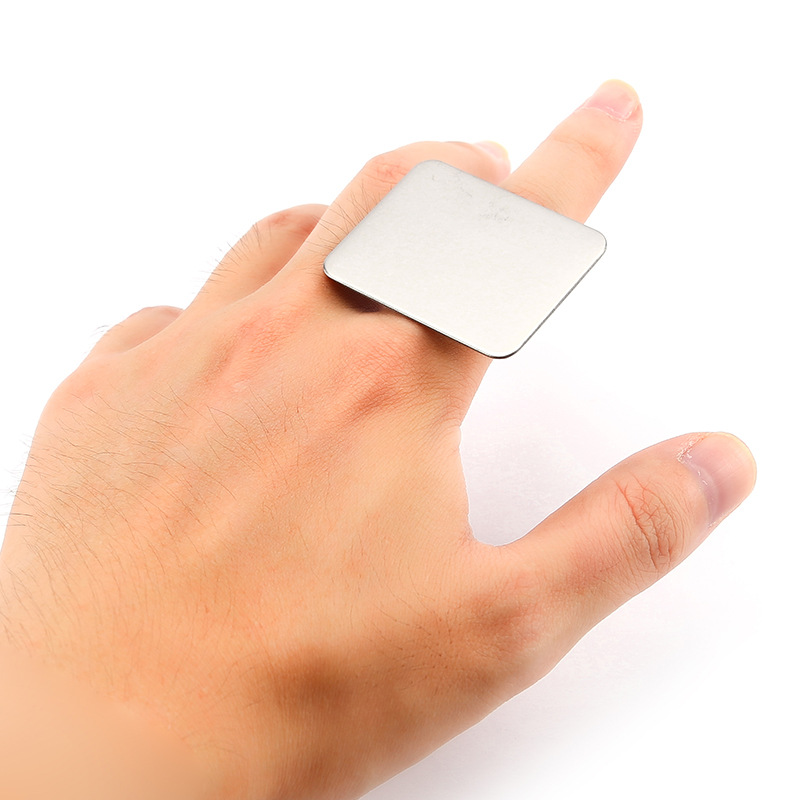 Stainless steel ring palette makeup ring ring mini palette square heart-shaped smiley face beauty tools