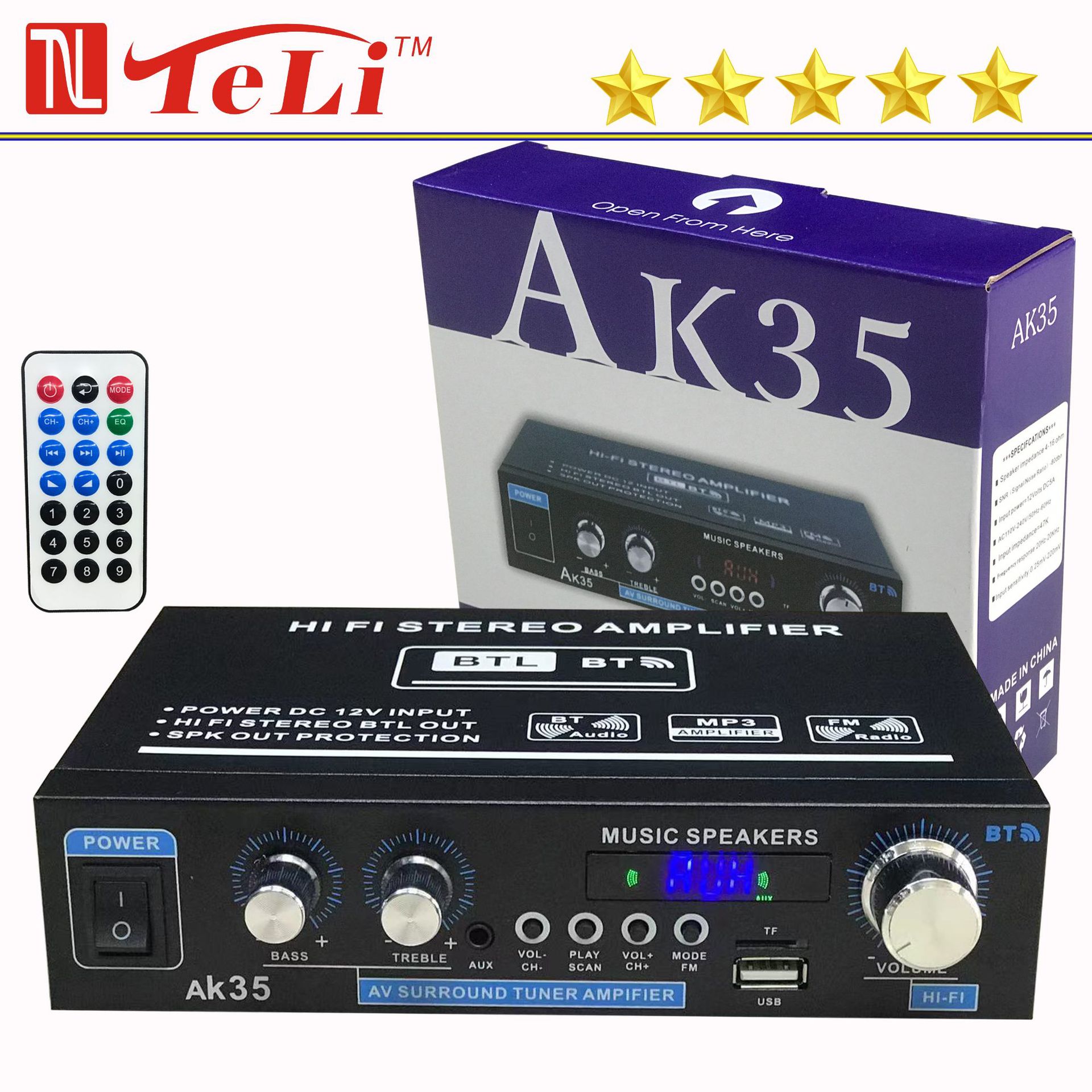 Экспорт Ak-35 Bluetooth радиоприемник с USB 12V/110V-220V для автомобиля и дома