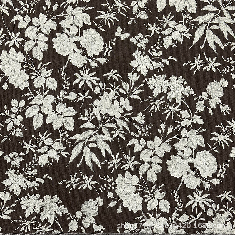 2025 New Chenille Jacquard Cloth Simple White Flower French Romantic Curtain Tablecloth Table Flag Fabric Spot Wholesale