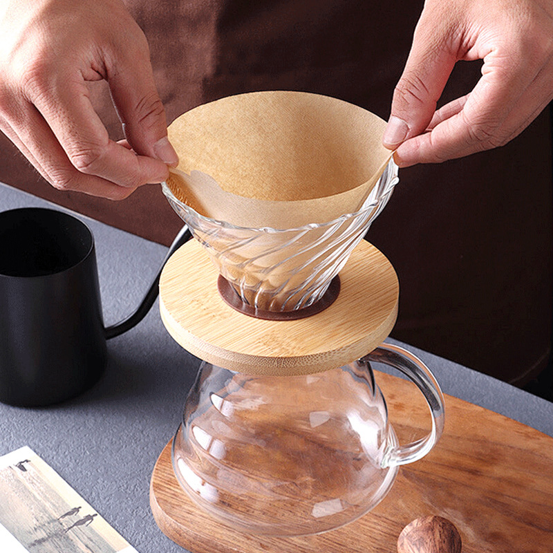 Yan Jie Hand-Brewed Coffee Filter Paper V60 Conical Drip Fan-Shaped Funnel Filter Bag 100 Sheets Source Manufacturer
