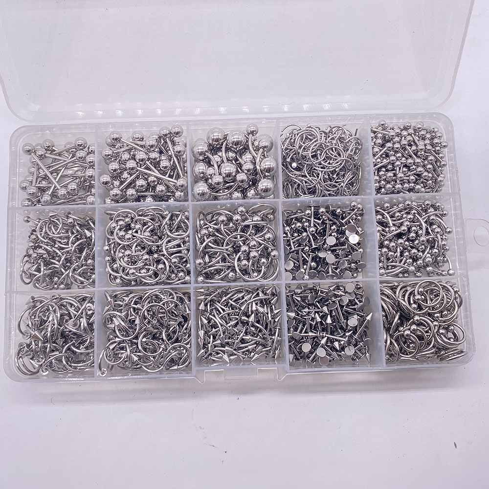 European and American Cross-Border Stainless Steel Piercing Jewelry Nose Ring Eyebrow Nail Lip Nail Tongue Nail Navel Ring Body Piercing Jewelry Wholesale