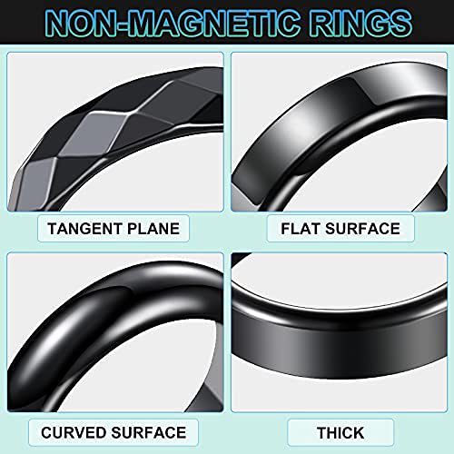 Cross-border hot-selling ring rhombus flat curved ring simple black gallstone polishing ring high-level feeling couple ring