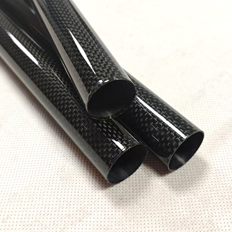 3K Full Carbon Fiber Tube Plain Weave Bright Light Hollow Round Tube Telescopic Tube Processing Design Drone Bracket