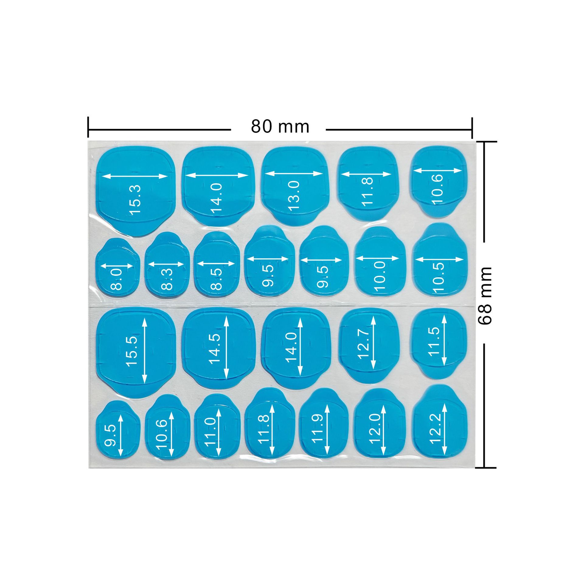 Blue Lovers New 24 Blue Square Jelly Gel Thin Transparent No Residue Nail Wear Jelly