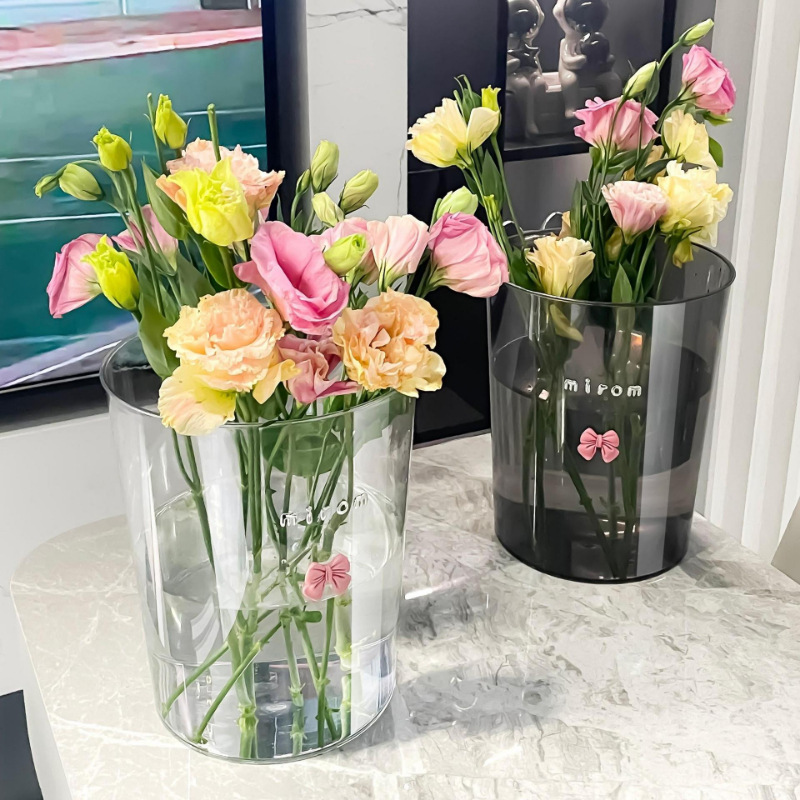 Прозрачное цветочное ведро для домашнего цветочного магазина, акриловое цветочное ведро, глубокая ваза для воды, инструмент для выращивания и аранжировки цветов
