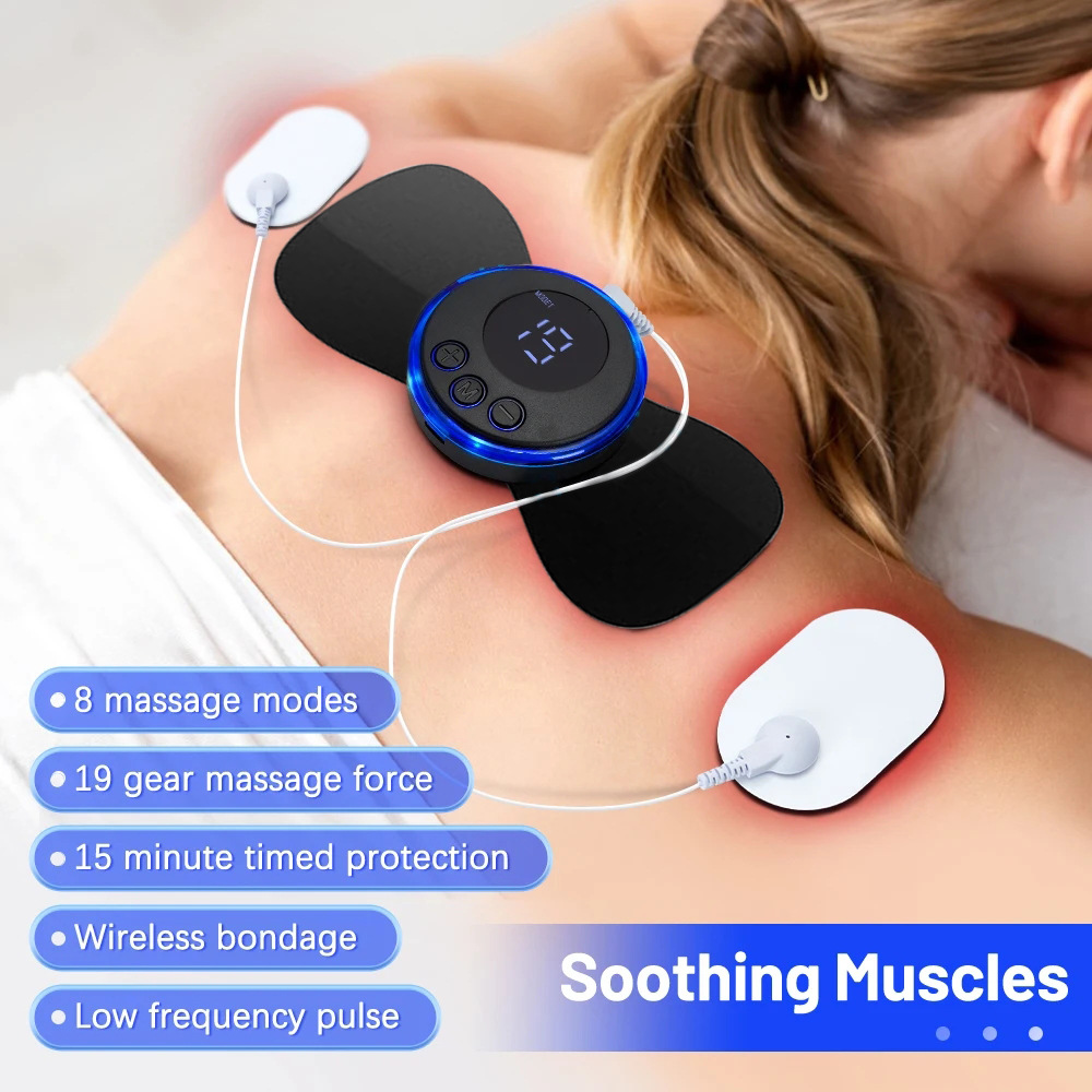 Micro Current Neck Massager Mini Massager Cervical Massager Shoulder and Neck Massager Portable Massage Paste