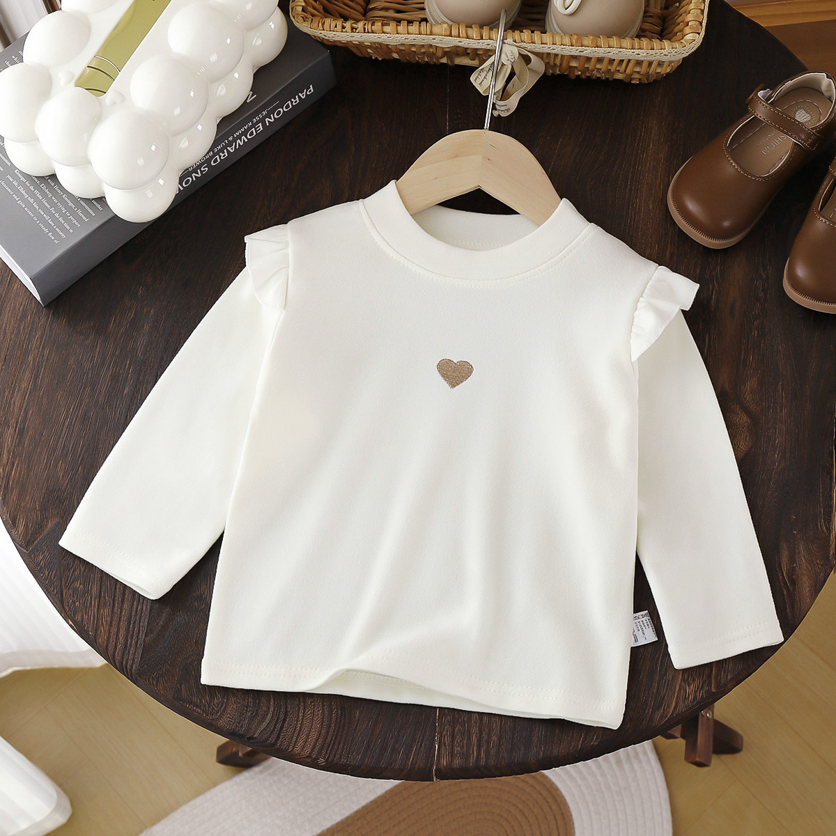 Children's Long-Sleeved T-Shirt, New Autumn Korean Style, German Velvet Baby Top, Girls' Warm Base Layer Shirt, Children's Clothing Wholesale