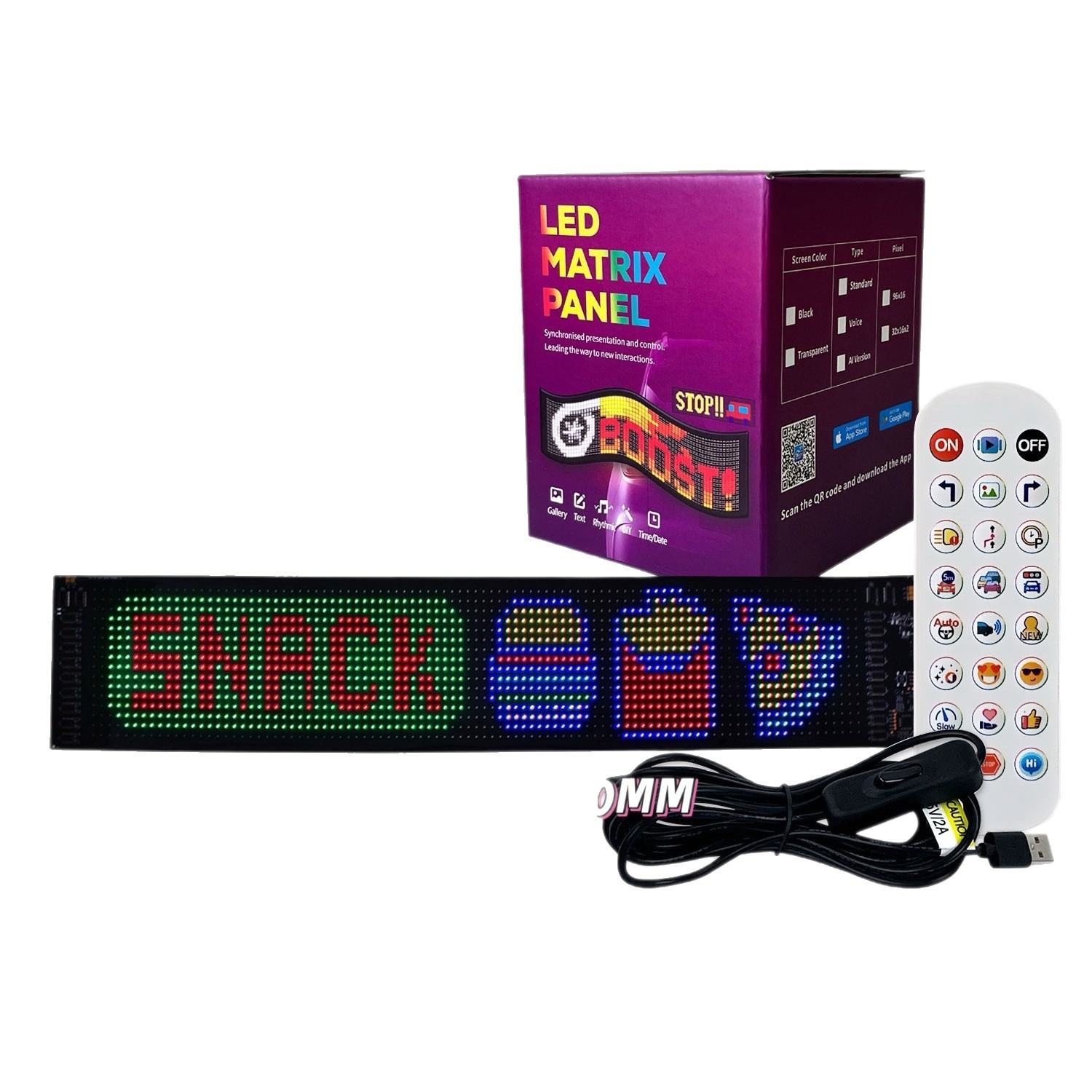Cross-Border Best-Selling USB Flexible Car Display Led Flexible Screen Car Soft Screen Smart Car Sticker Interactive Expression