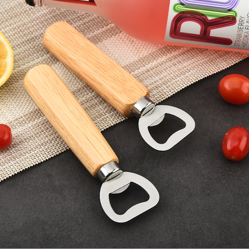 Открыватель для бутылок с деревянной ручкой из массива дерева открыватель для вина из нержавеющей стали бытовой открыватель для газированных напитков утолщенный открыватель для бутылок