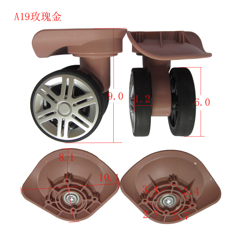 A19 double row wheel luggage wheel accessories universal wheel trolley suitcase luggage wheel pulley