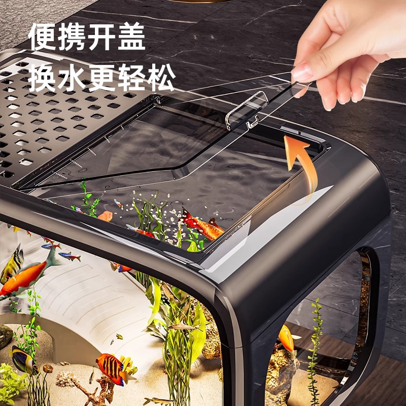 Betta Fish Tank Home Living Room 2025 New Ecological Landscaping Desktop Goldfish Tank with Climbing Platform Small Turtle Tank Wholesale