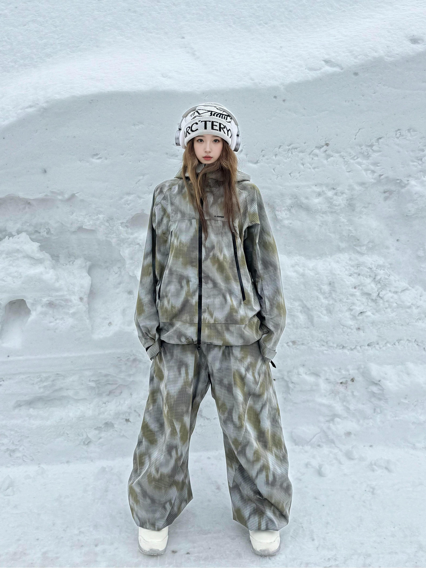 Fuyan Camouflage Plaid Ski Suit Women's 2025 Autumn and Winter New Thickeneded Outdoor Windproof and Waterproof Snowboard Suit