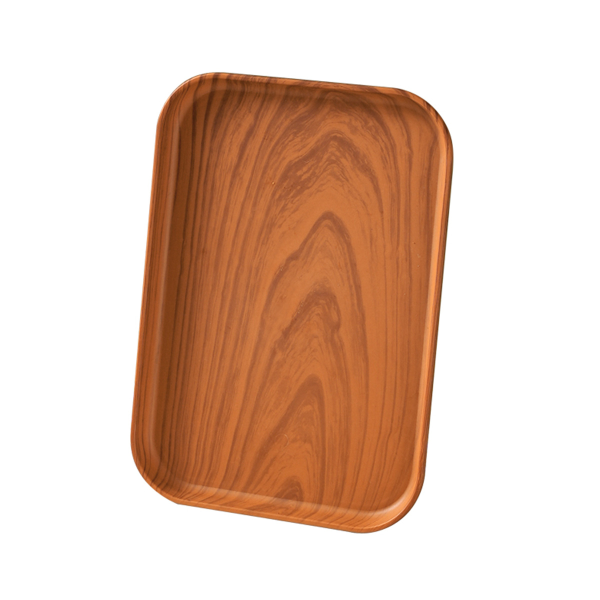 Cross-border Imitation Wood Grain PP Tray Chinese Tea Tray Coffee Table Desktop Fruit Plate Water Cup Snack Dinner Storage Plate