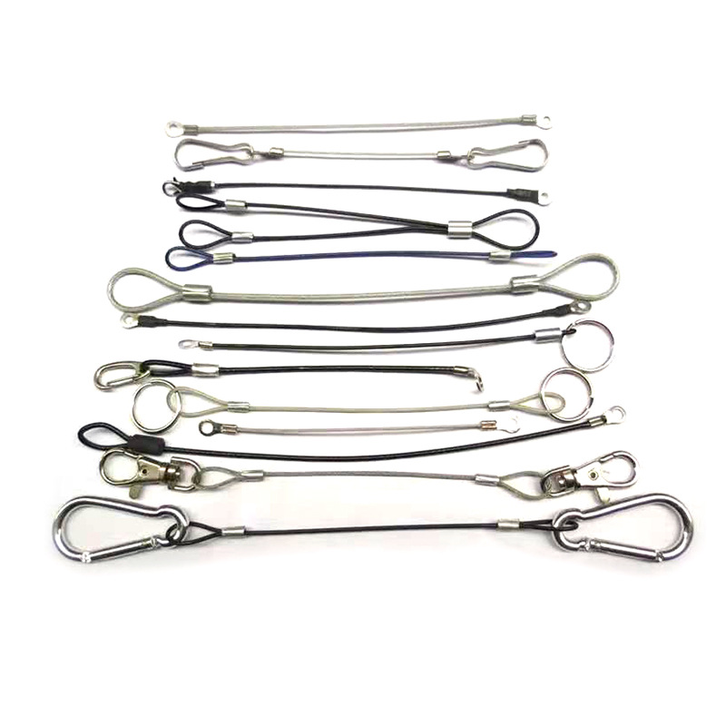 304 Stainless Steel Wire Rope with Colored Rubber Coating, Wire Loop with Aluminum Sleeve Terminal, Wire Rope Sling, Hanging Rope, Wire Loop