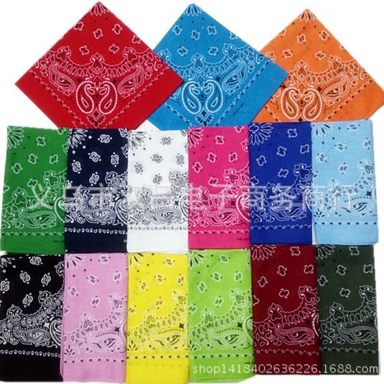 Хлопковый квадратный шарф, двойной червь, цветок кешью, турбан, для активного отдыха, модный хип-хоп