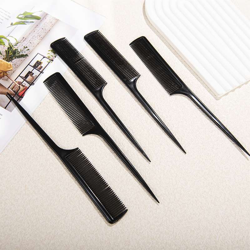 Color Long Tail Hairdressing Hair Comb Pointed Tail Comb Candy Color Plastic Makeup Comb Flat Head Comb Makeup Tools