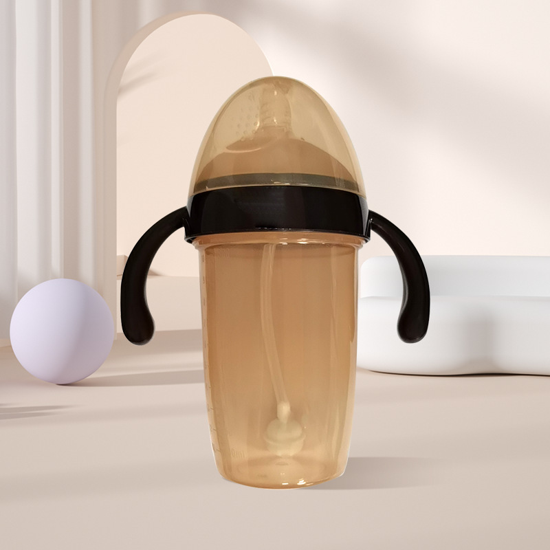 2025 New Imitation Breast Milk Pp Bottle Big Baby Baby Weaning Straw Gravity Ball Anti-Flatulence Bottle Wholesale