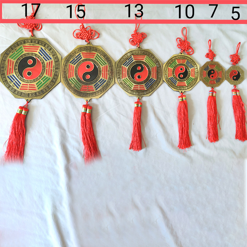 Религиозное зеркало Багуа Тайцзи из сплава с двенадцатью знаками зодиака для храма и украшений