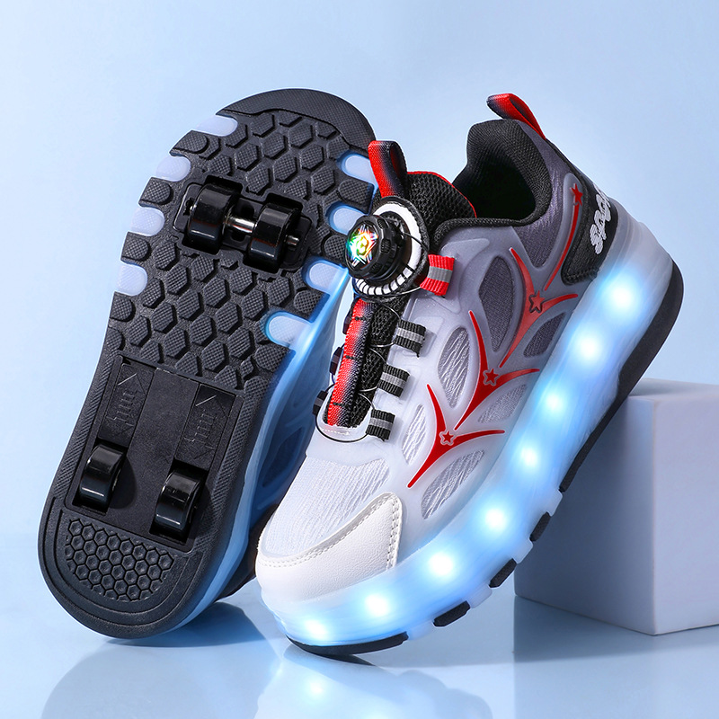Four-Wheel Fully Automatic Heelys Shoes 2025 New Cross-Border Hot-Selling Roller Shoes Student Flying Shoes Popular Wheel Shoes