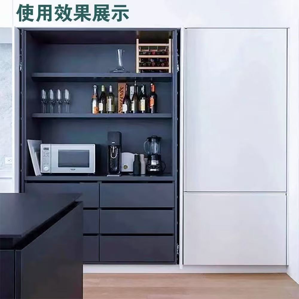 Up and down Flip Rail Tv Invisible Foldableing Swing Wardrobe Cabinet Side Insert Door Slide Slide Push-Pull Track Hardware Accessories