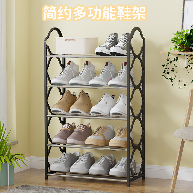 Простой интегрированный стеллаж для обуви, многослойный стеллаж из стальных труб, многофункциональный стеллаж для обуви для студенческого общежития