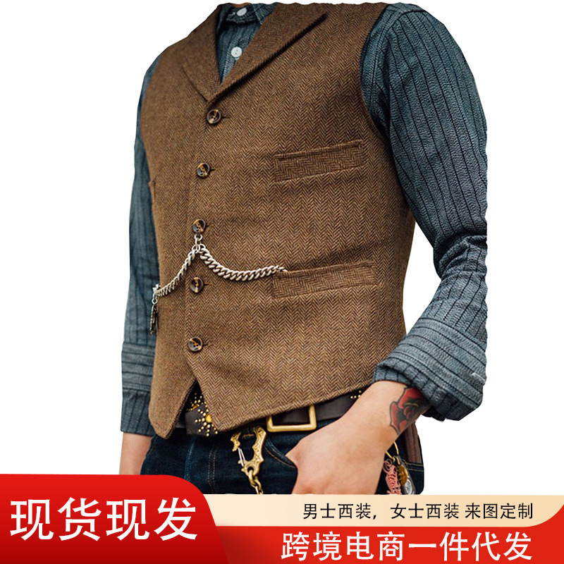 Жилет для мужчин на свадьбу, стильный однобортный, в наличии