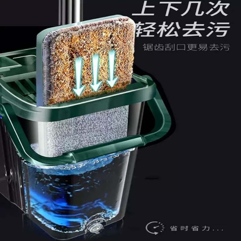 Scratch-Free Mop for Home Use, Hands-Free Flat Mop for Lazy People, Dual-Use for Dry and Wet Cleaning