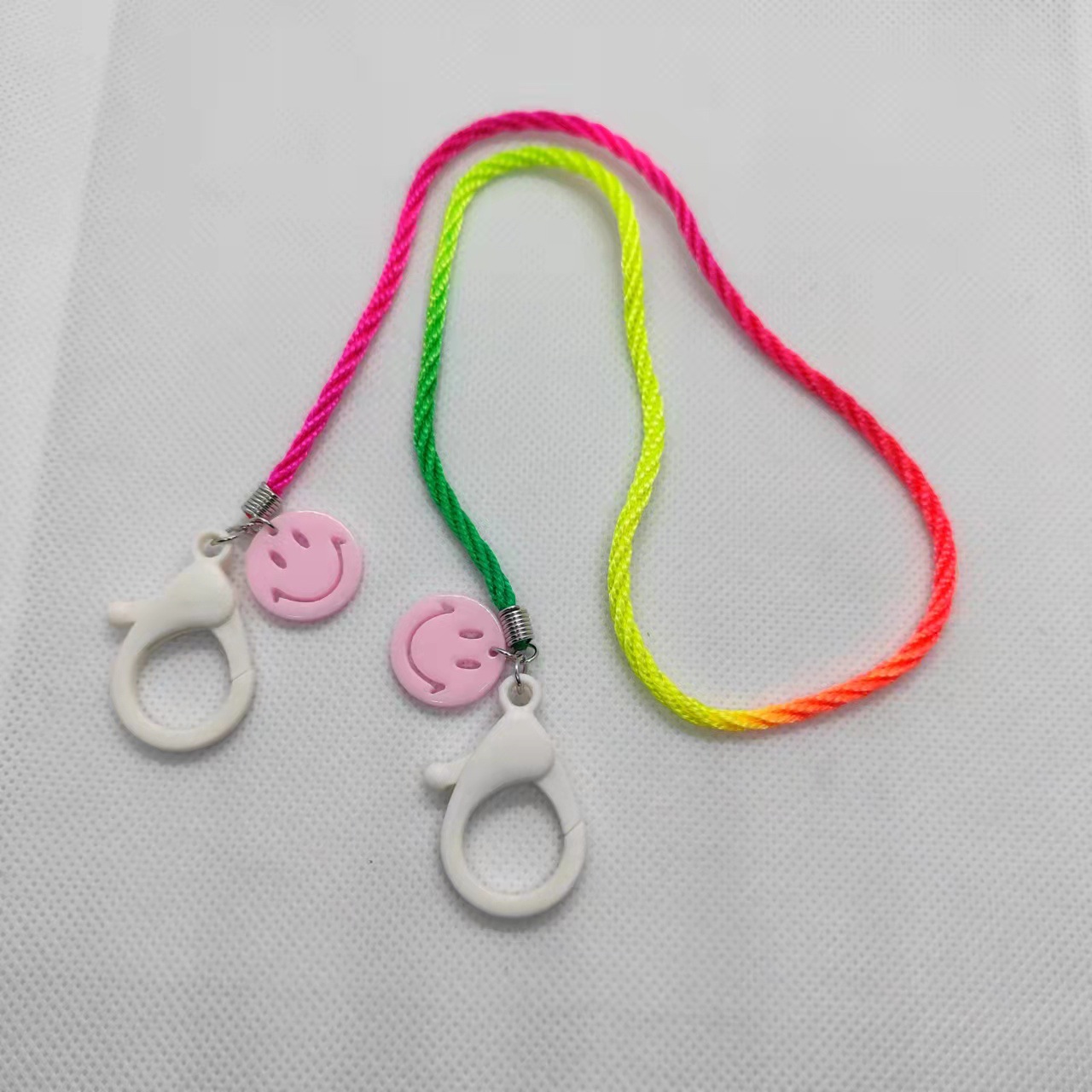 Korean style children's cartoon candy color acrylic smiley face gradient lanyard mask chain glasses chain mask with hanging chain