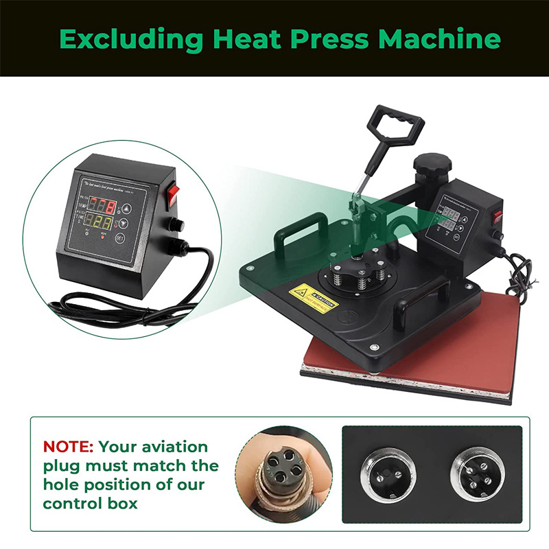 Heat transfer machine controller heat press digital box hot stamping machine temperature control box K 1400W double hole temperature controller