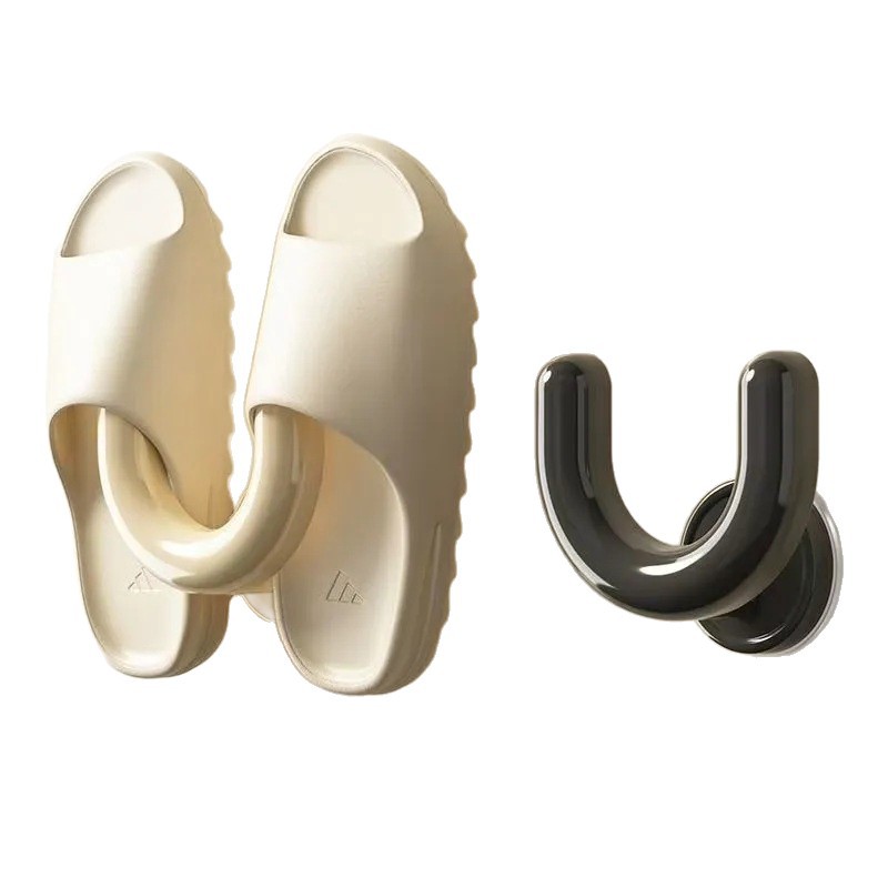 Bathroom Suction Cup Slipper Rack Type Punch-Free Bathroom Door Drain Slipper Hanger Hook Entry Door Storage Rack