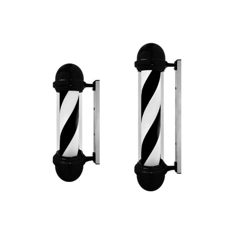 Round Cover Waterproof Barber Pole Barbershop Barber Shop Wall-Mounted Hair Salon Sign Light Hair Salon Turning Light Led