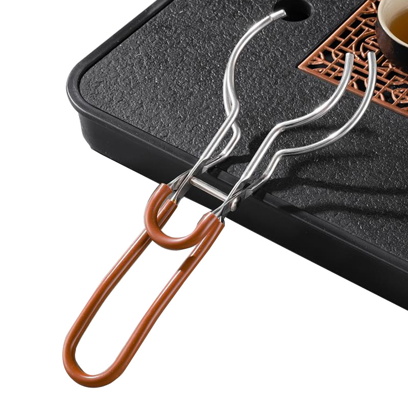 New Stainless Steel Tea Cup Clip Tea Auxiliary Stabilizer Tea Cup Tea Bowl Tea Set Accessories Tea Kung Fu Tea Tea Set