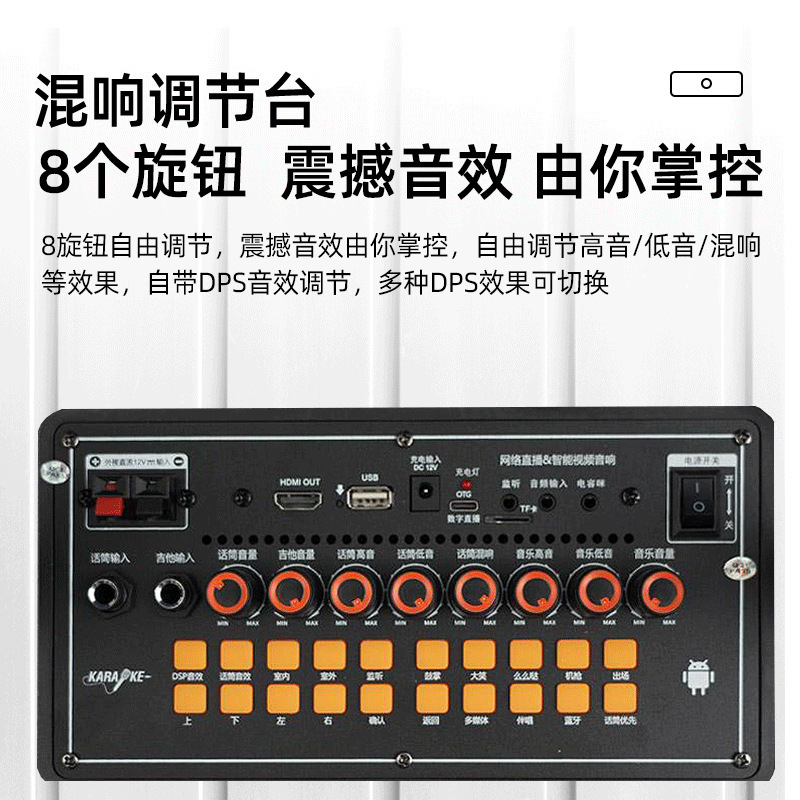 Guoai Q8 Square Dance Audio with Display Outdoor Singing Karaoke All-In-One Home Ktv Point Large Screen