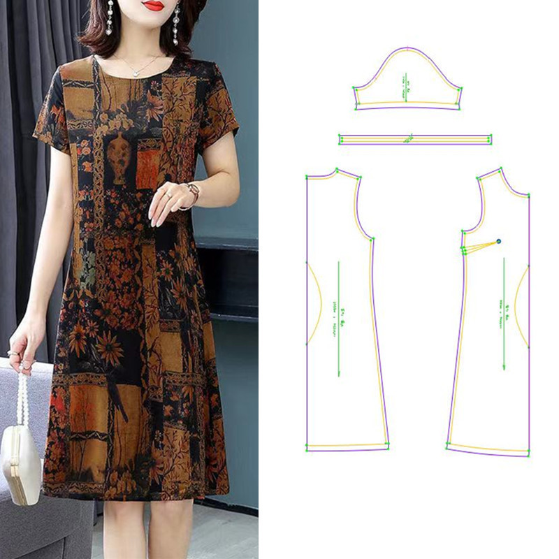 Шаблон для женской одежды, элегантное платье для пожилых, 594, выкройки